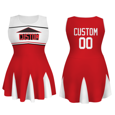 Custom Red White Stylish One-Piece Cheerleading Uniform