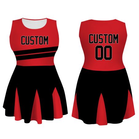Custom Red Black-White Stylish One-Piece Cheerleading Uniform