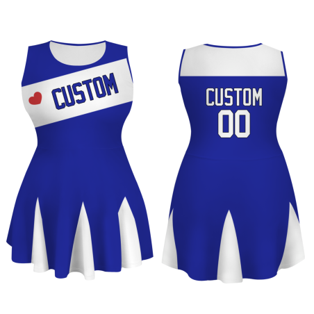 Custom Royal Blue White-Black Stylish One-Piece Cheerleading Uniform