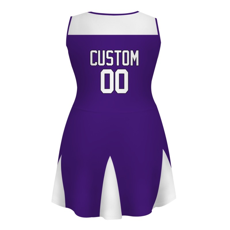 Custom Purple White Stylish One-Piece Cheerleading Uniform