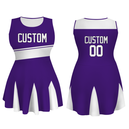Custom Purple White Stylish One-Piece Cheerleading Uniform