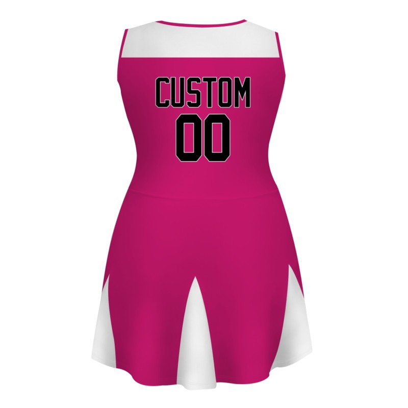 Custom Pink Black-White Stylish One-Piece Cheerleading Uniform