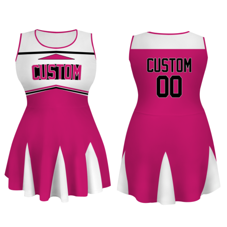 Custom Pink Black-White Stylish One-Piece Cheerleading Uniform