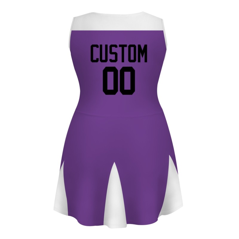 Custom Purple Black Stylish One-Piece Cheerleading Uniform