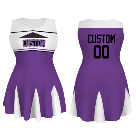 Custom Purple Black Stylish One-Piece Cheerleading Uniform