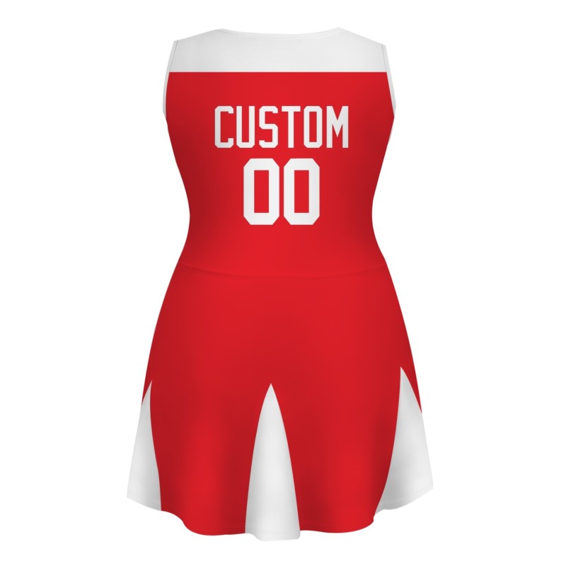 Custom Red White Stylish One-Piece Cheerleading Uniform