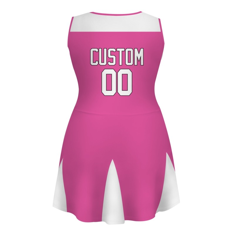 Custom Peach White-Black Stylish One-Piece Cheerleading Uniform