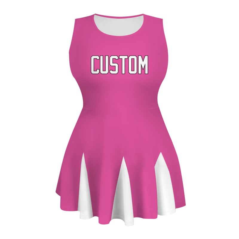 Custom Peach White-Black Stylish One-Piece Cheerleading Uniform