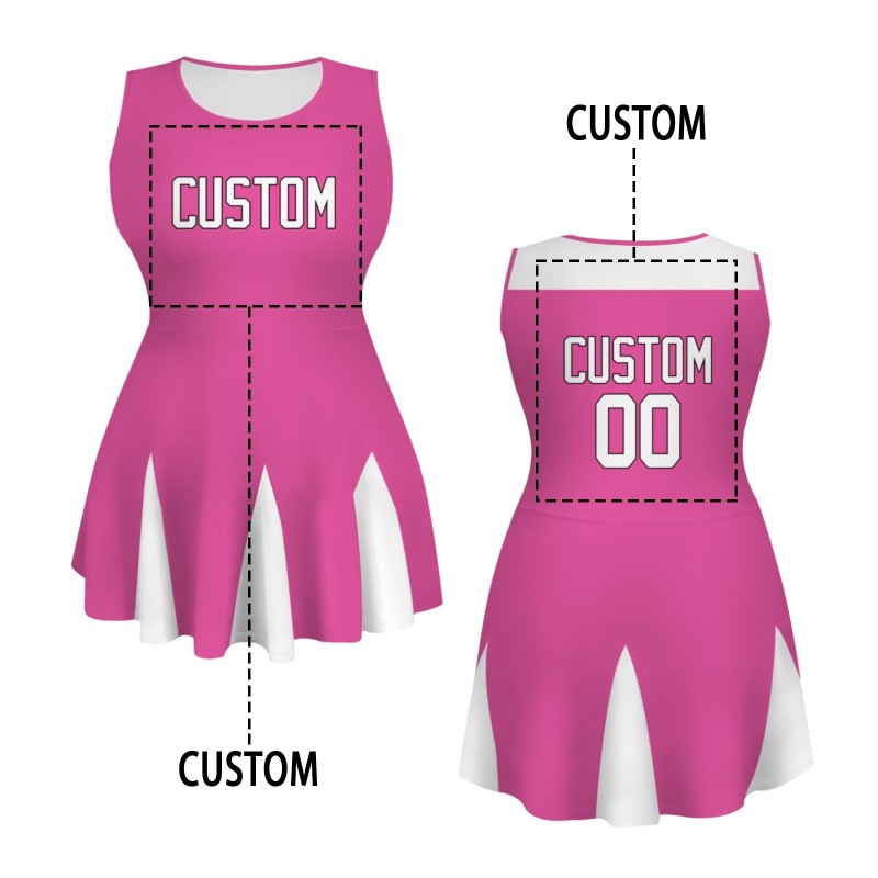Custom Peach White-Black Stylish One-Piece Cheerleading Uniform