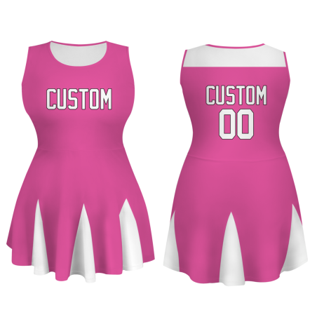 Custom Peach White-Black Stylish One-Piece Cheerleading Uniform