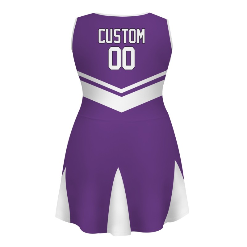 Custom Violet White-Black Stylish One-Piece Cheerleading Uniform