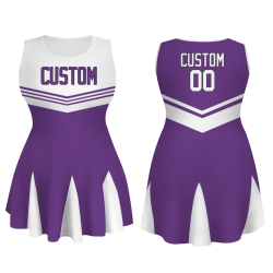 Custom Violet White-Black Stylish One-Piece Cheerleading Uniform