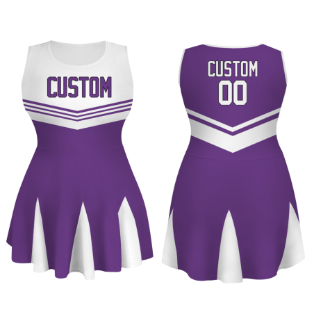 Custom Violet White-Black Stylish One-Piece Cheerleading Uniform