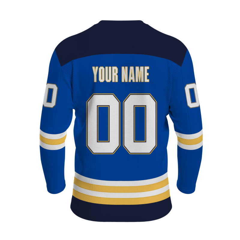 Custom Blue Navy-Yellow Personalized Fashion Classical Style Hockey Jersey