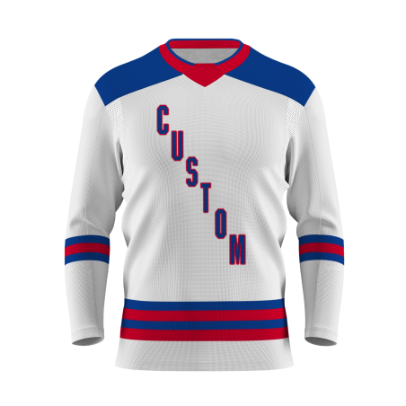 Custom White Red Navy-blue Personalized Fashion Classical Style Hockey Jersey