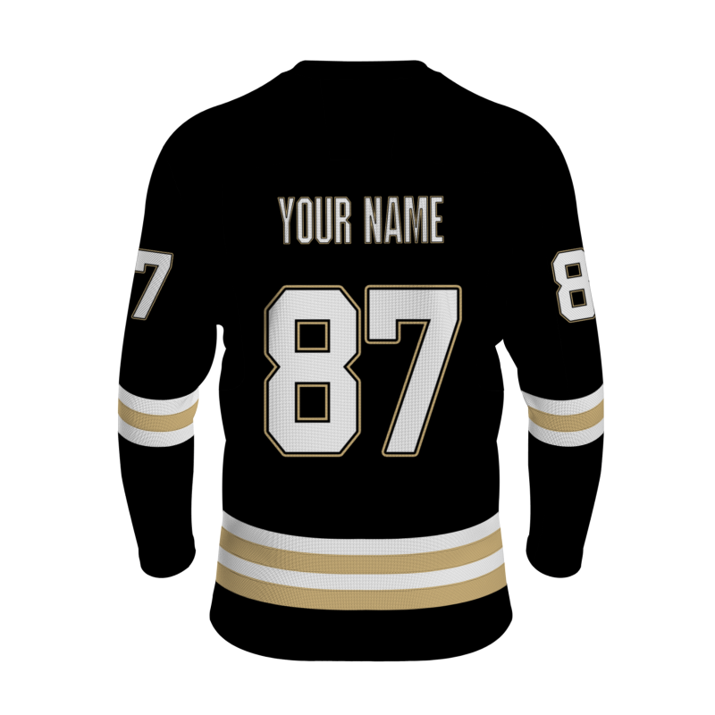 Custom Black Gold - White Personalized Fashion Classical Style Hockey Jersey