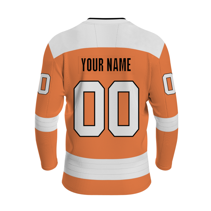 Custom Orange Black - White Personalized Classical Style Hockey Jersey