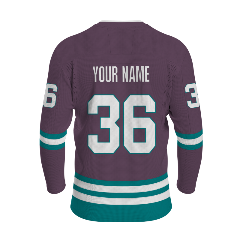 Custom Purple Gem Blue Orange - White Classical Style Hockey Jersey