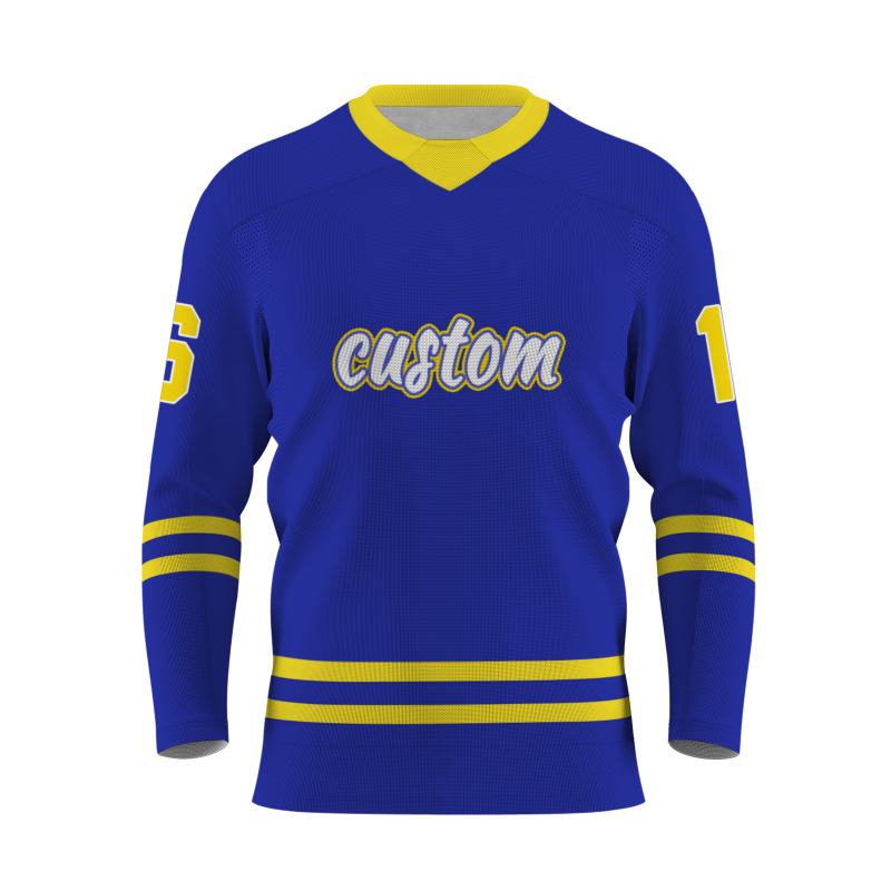 Custom Royal Blue-White Classic Style Hockey Jersey