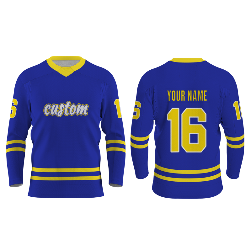 Custom Royal Blue-White Classic Style Hockey Jersey