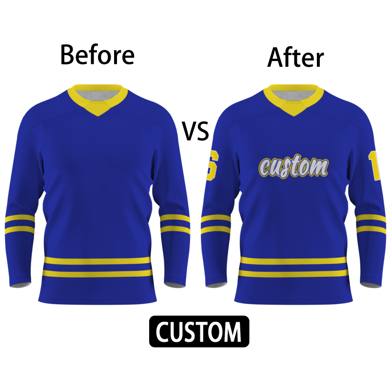 Custom Royal Blue-White Classic Style Hockey Jersey