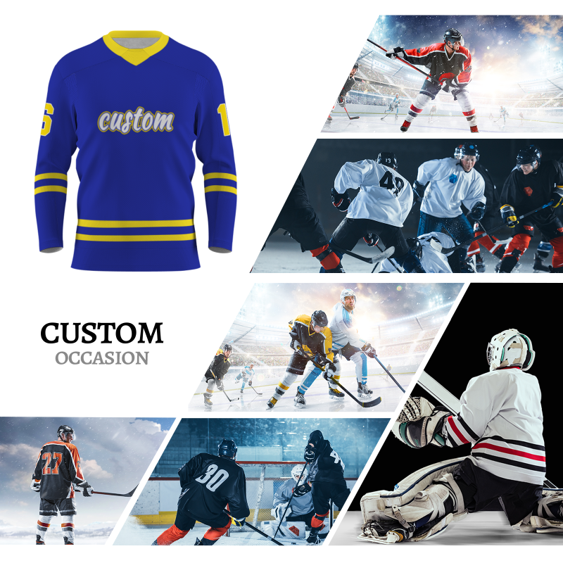 Custom Royal Blue-White Classic Style Hockey Jersey