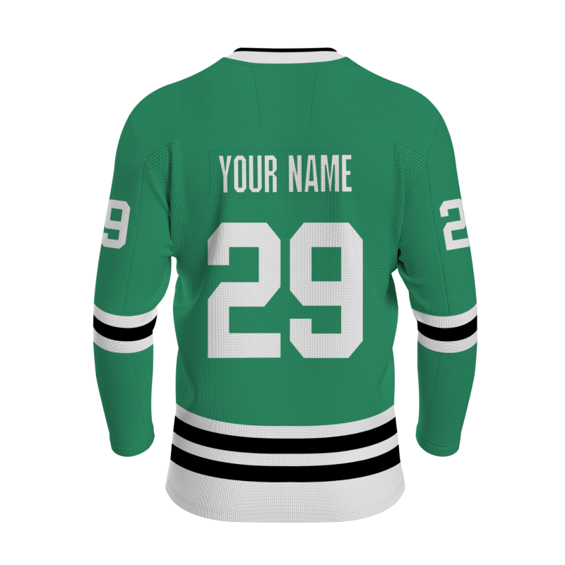 Custom Green Gray Black - White Personalized Fashion Classical Style Hockey Jersey