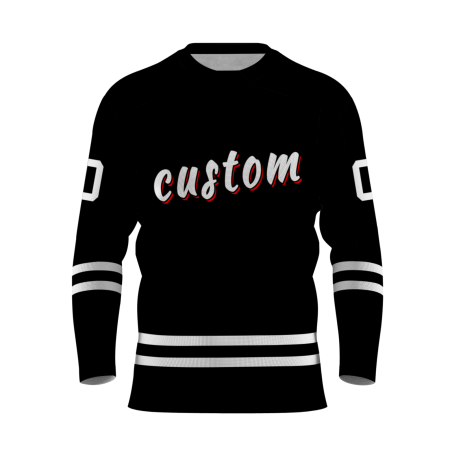 Custom Black white - Red Personalized Fashion Classical Style Hockey Jersey