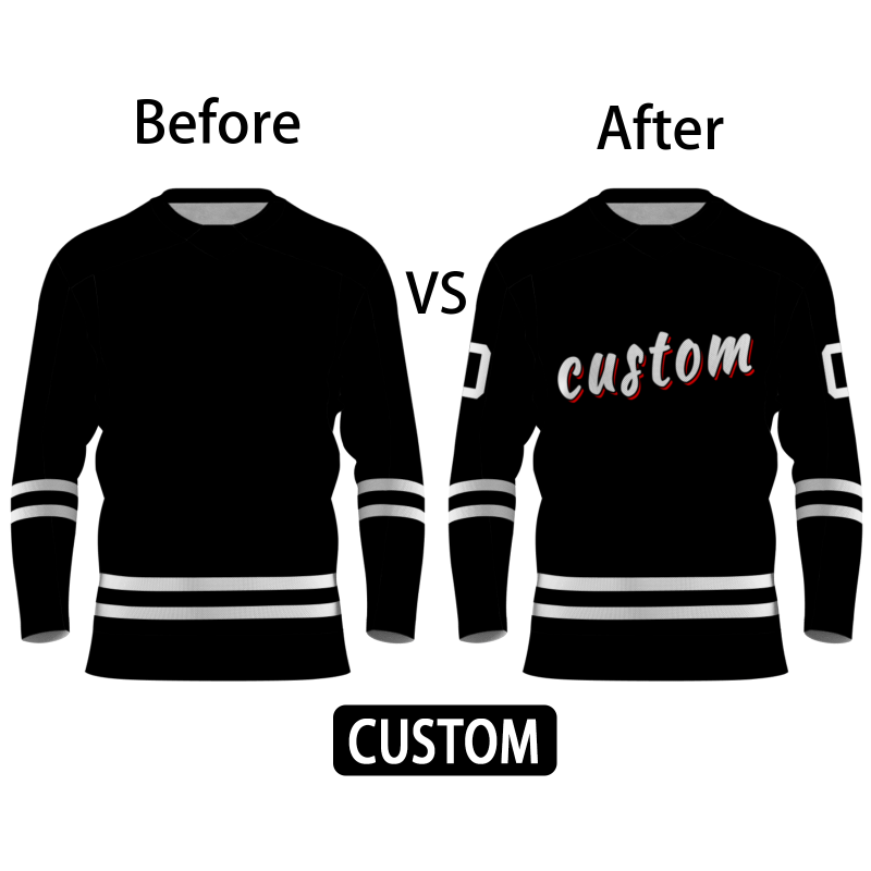 Custom Black white - Red Personalized Fashion Classical Style Hockey Jersey