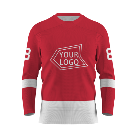 Custom Red - White Personalized Fashion Classical Style Hockey Jersey