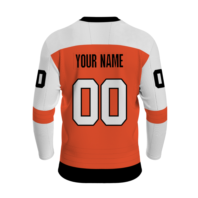 Custom Orange Black - White Classical Style Hockey Jersey