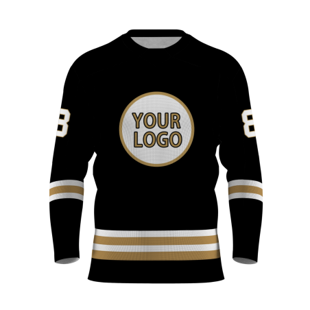Custom Black Brown - White Classical Style Hockey Jersey