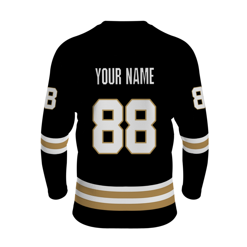 Custom Black Brown - White Classical Style Hockey Jersey