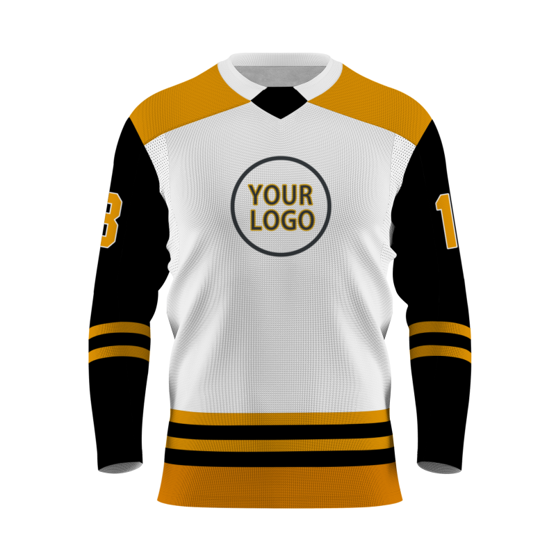 Custom White Orange Gray - Black Personalized Fashion Classical Style Hockey Jersey