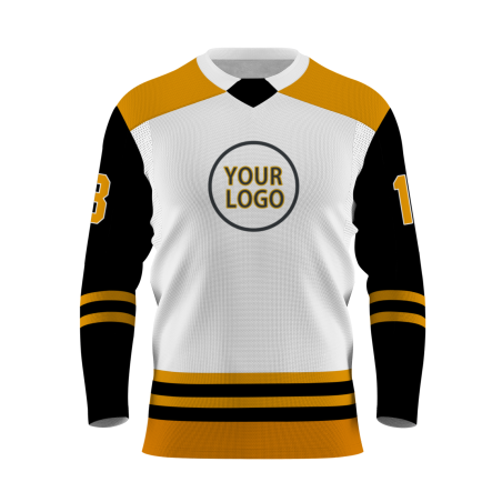 Custom White Orange Gray - Black Personalized Fashion Classical Style Hockey Jersey