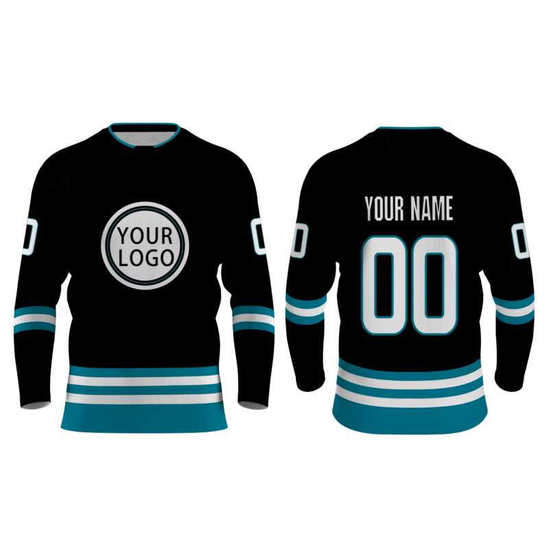 Custom Black Blue - White Personalized Fashion Classical Style Hockey Jersey