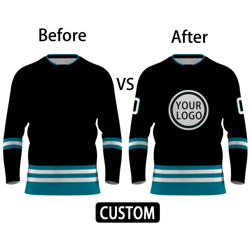 Custom Black Blue - White Personalized Fashion Classical Style Hockey Jersey