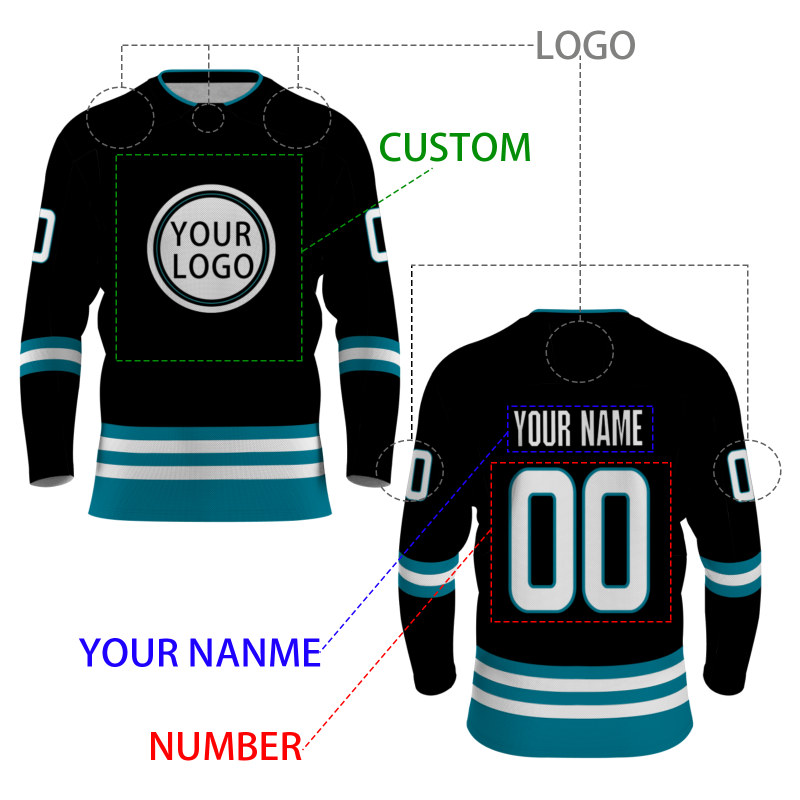 Custom Black Blue - White Personalized Fashion Classical Style Hockey Jersey
