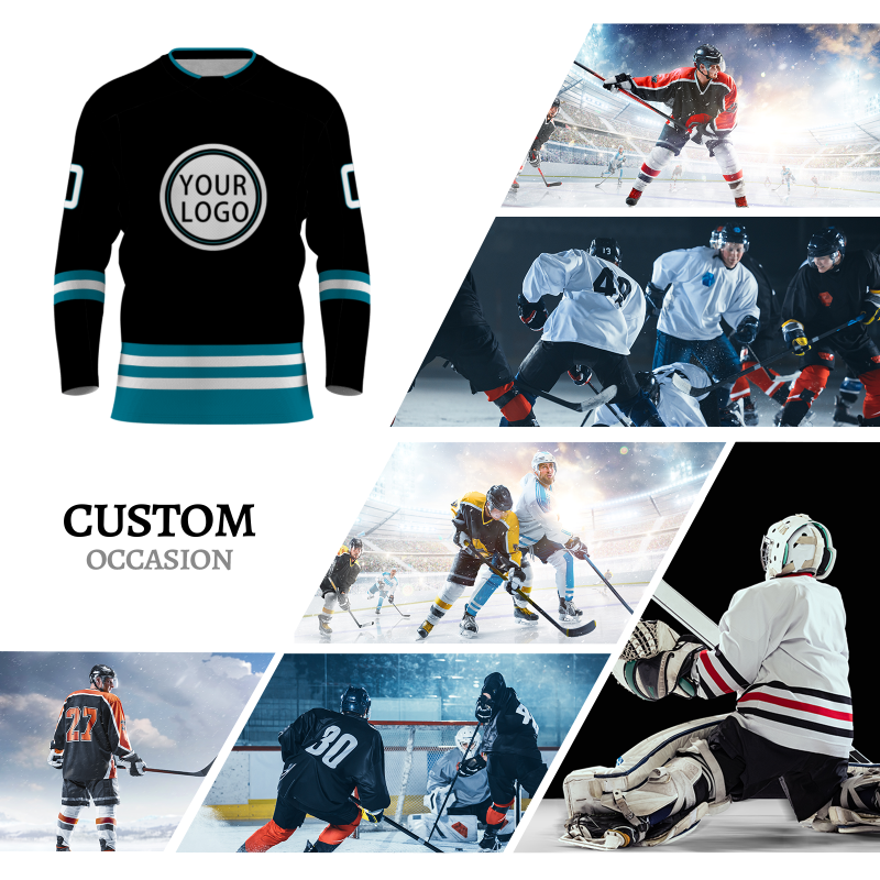Custom Black Blue - White Personalized Fashion Classical Style Hockey Jersey