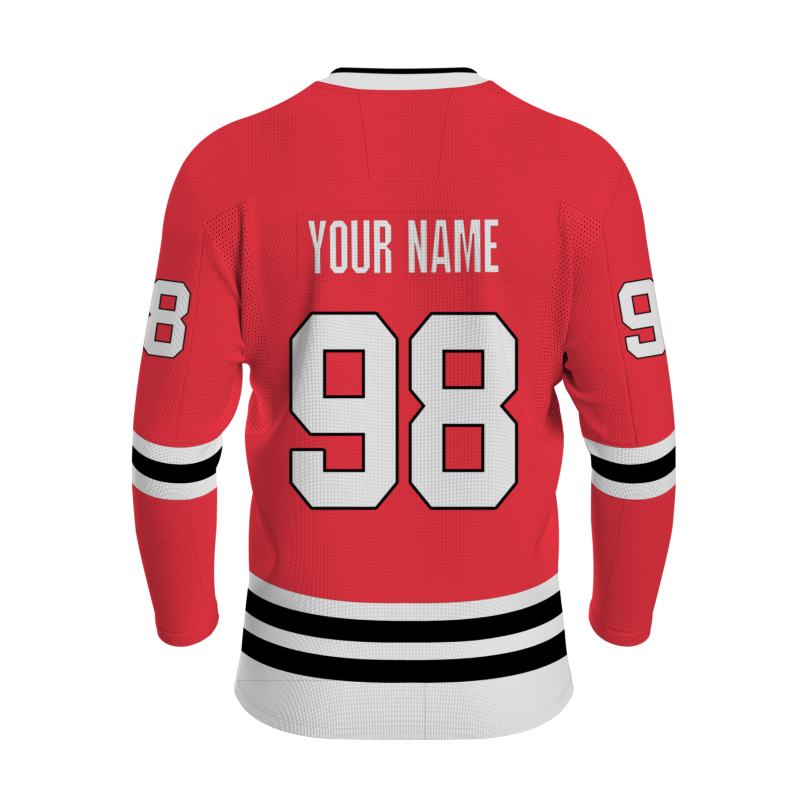 Custom Red White Black Yellow Orange-Green Classical Style Hockey Jersey