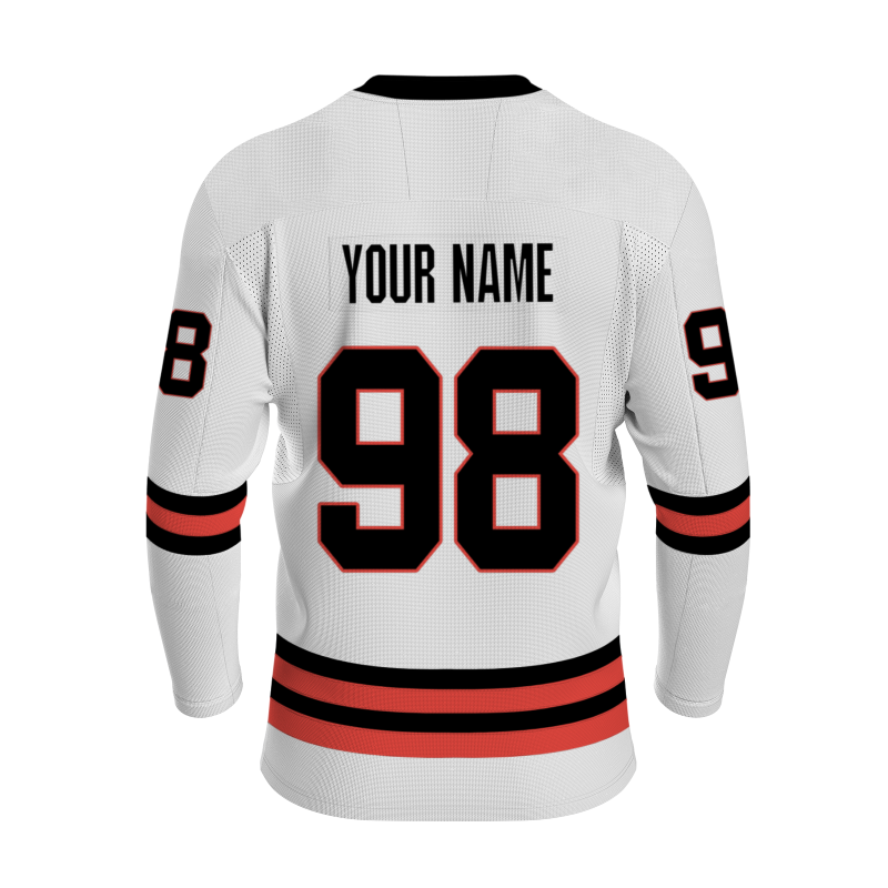 Custom White Black Red Khaki Yellow Orange-Green V-Neck Classical Style Hockey Jersey