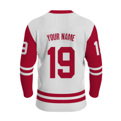 Custom White-Red Personalized Fashion Classical Style Hockey Jersey