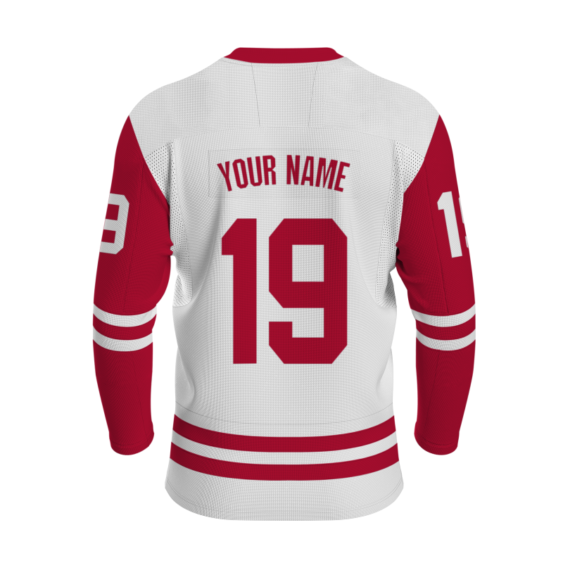 Custom White-Red Personalized Fashion Classical Style Hockey Jersey