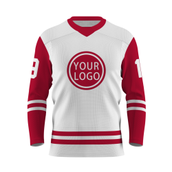Custom White-Red Personalized Fashion Classical Style Hockey Jersey