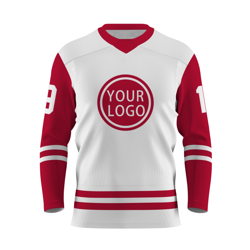 Custom White-Red Personalized Fashion Classical Style Hockey Jersey