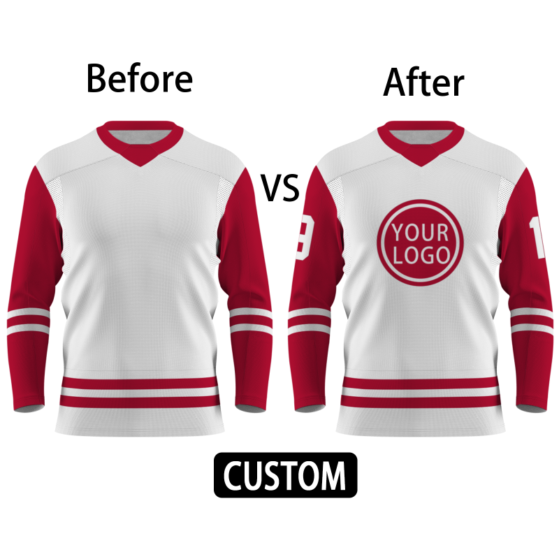 Custom White-Red Personalized Fashion Classical Style Hockey Jersey