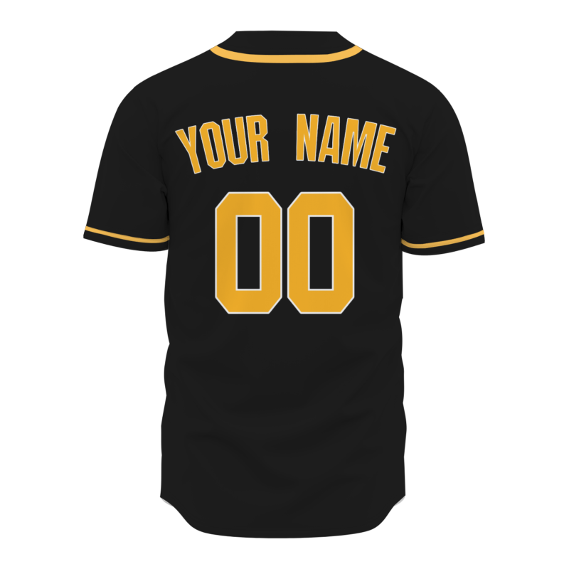 Custom Black Gold Solid Color Classic Style Authentic Baseball Jersey