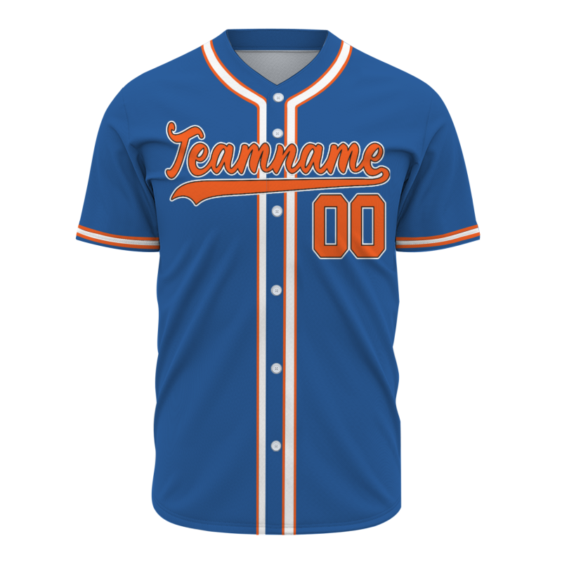 Custom Blue Orange Fashion Authentic Baseball Jersey