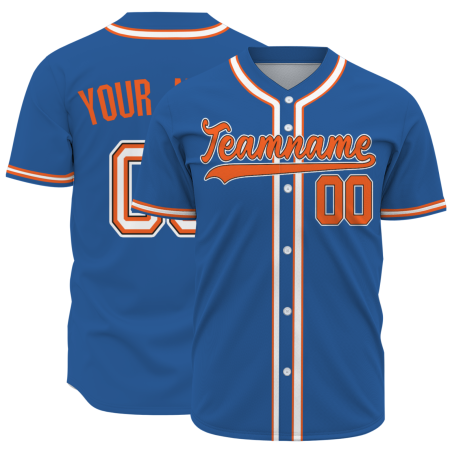 Custom Blue Orange Fashion Authentic Baseball Jersey