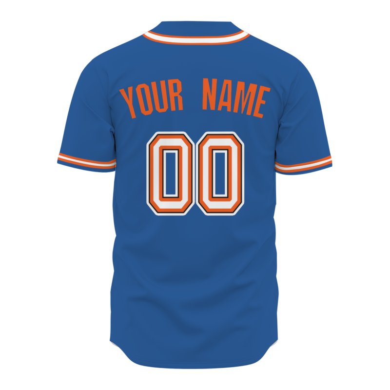 Custom Blue Orange Fashion Authentic Baseball Jersey
